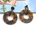 Custom leopard texture ear ring jewelry for women acrylic acetate tortoise shell earrings